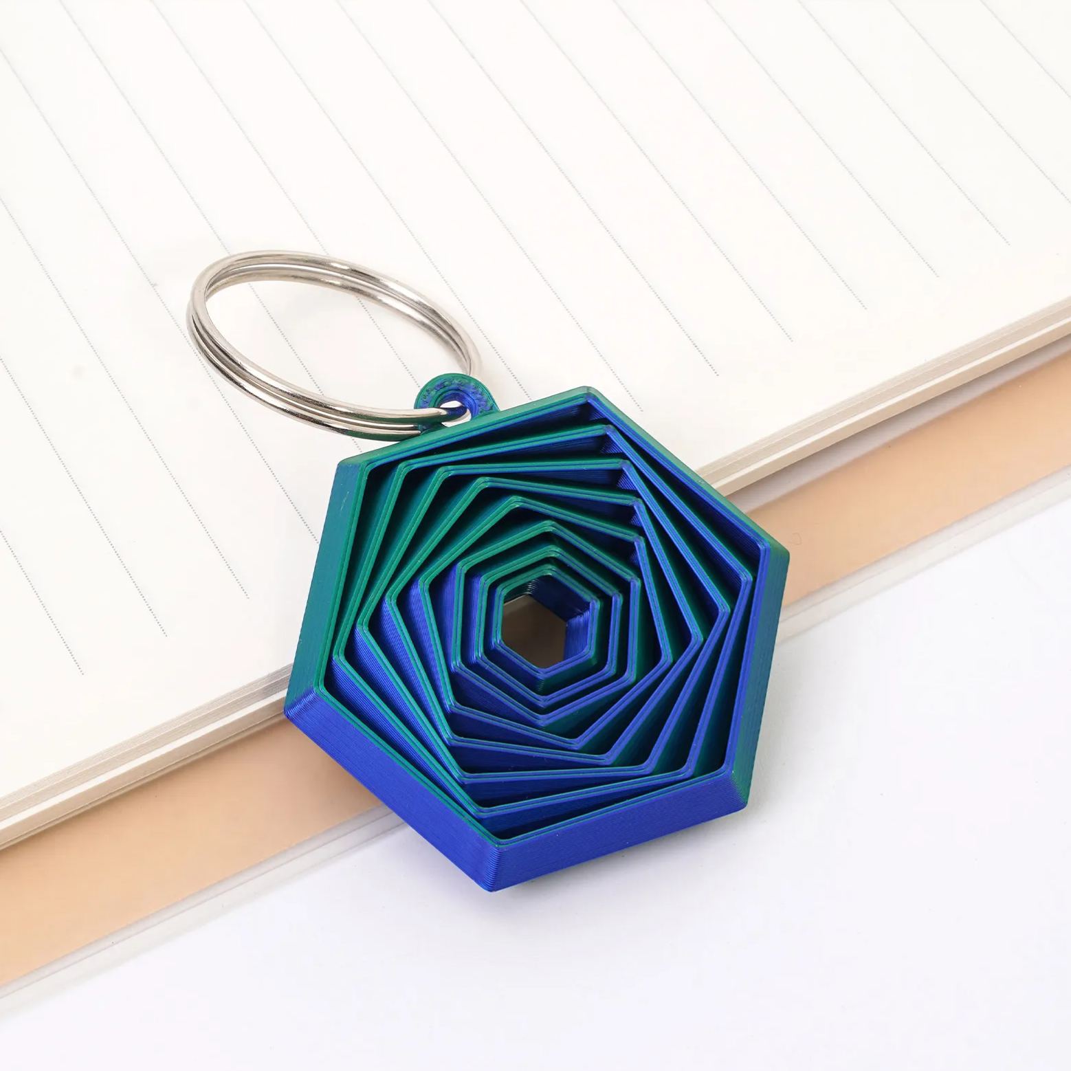 3D Printed Hexagon Fidget Keychain