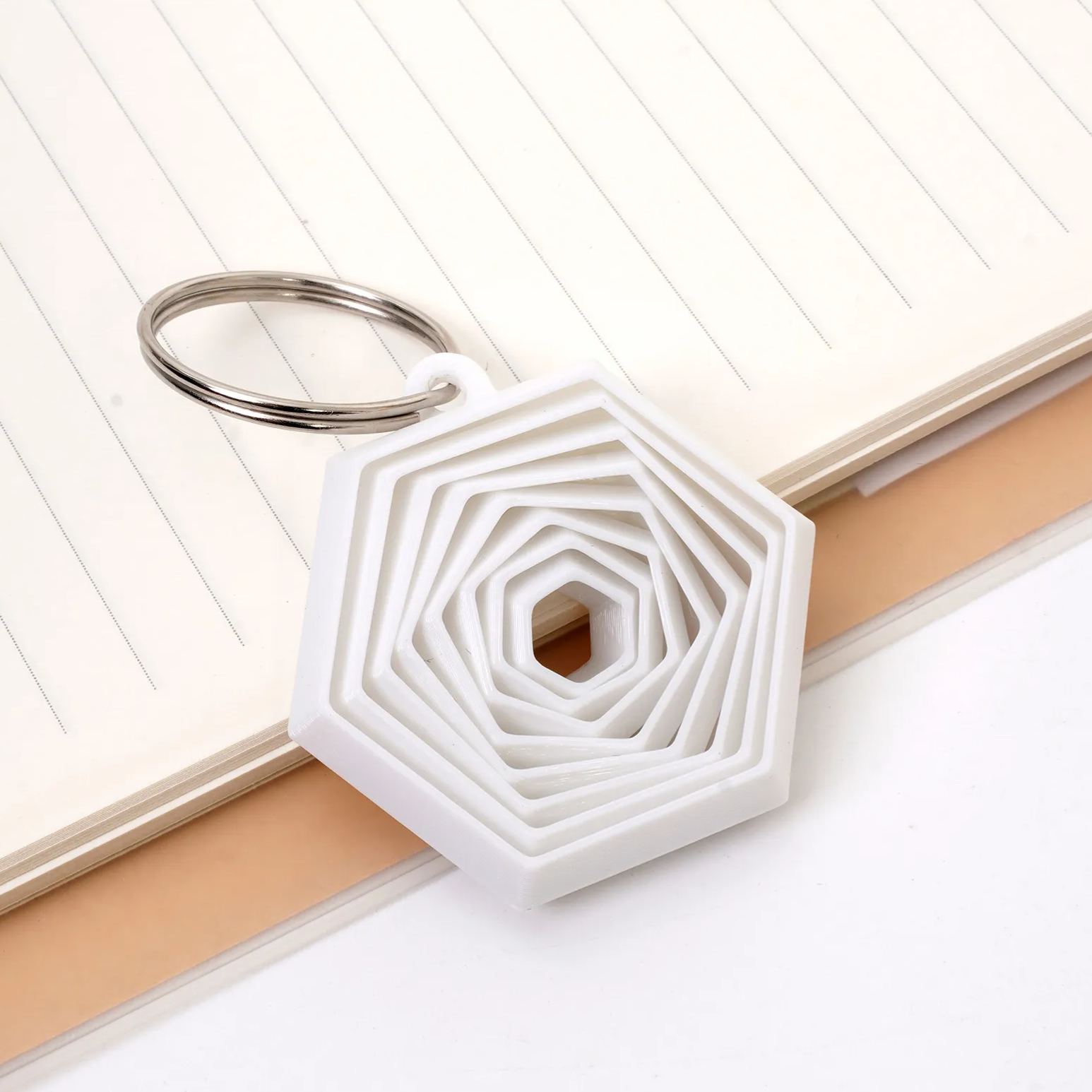 3D Printed Hexagon Fidget Keychain