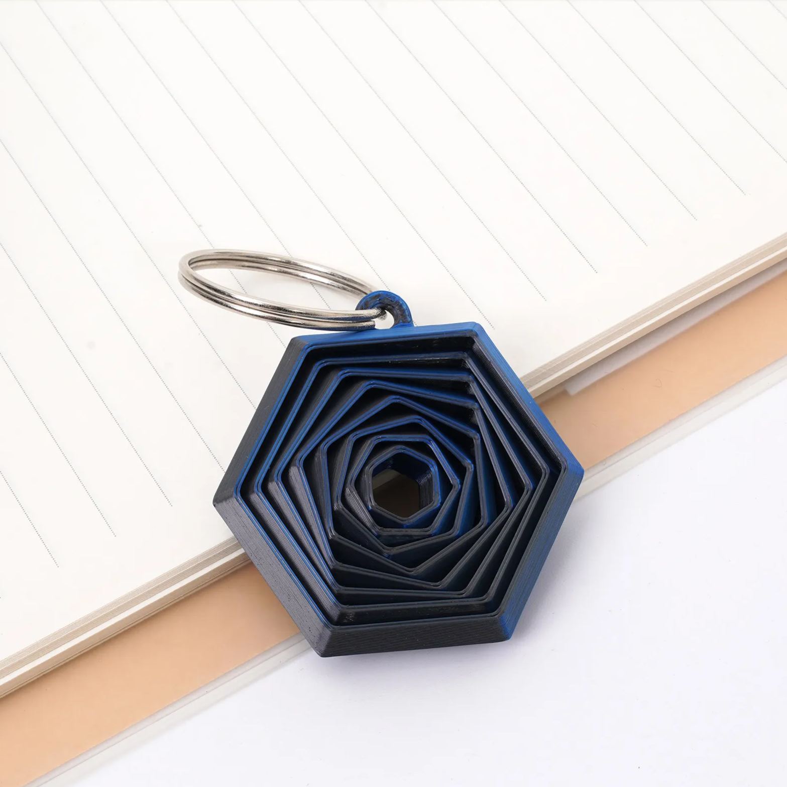3D Printed Hexagon Fidget Keychain