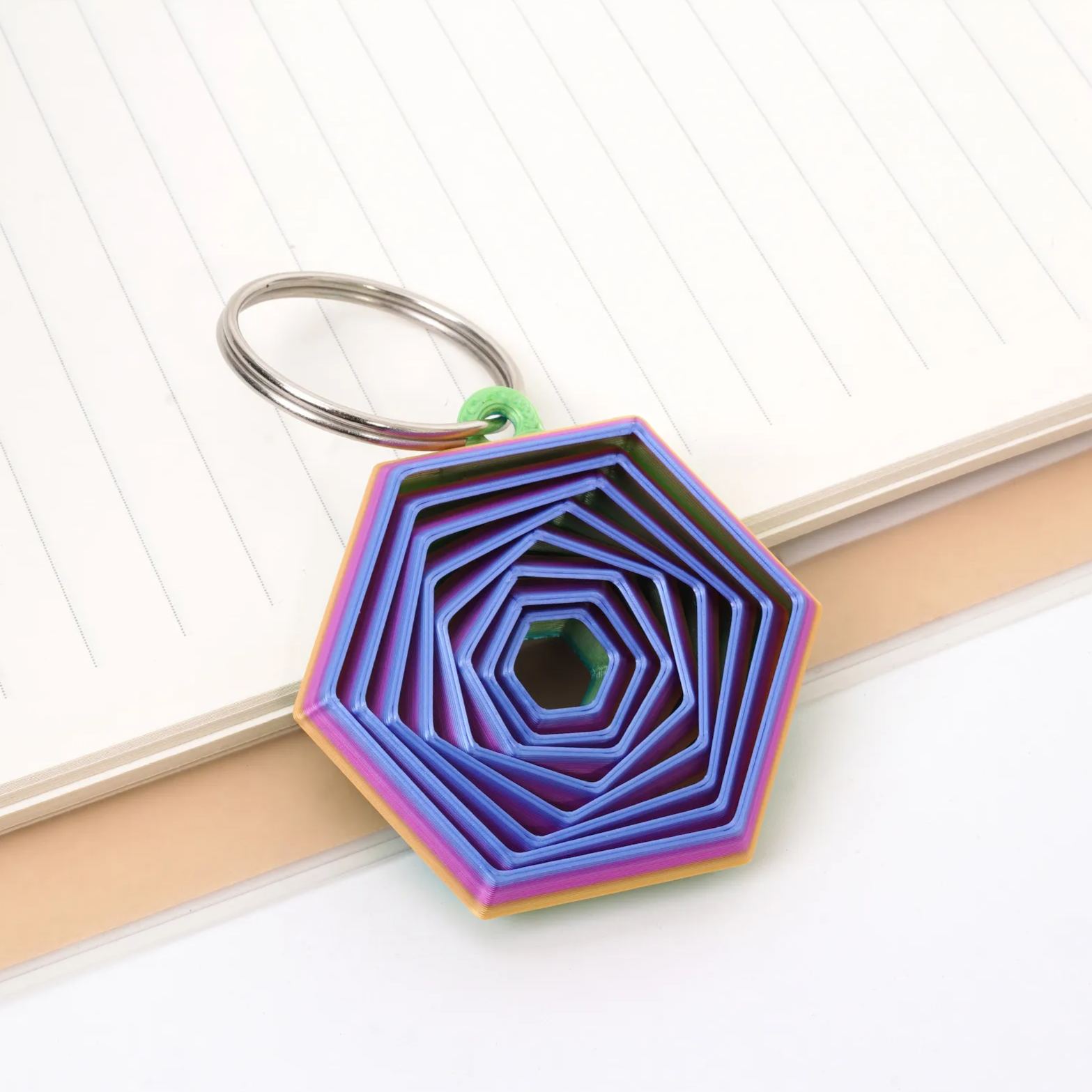 3D Printed Hexagon Fidget Keychain