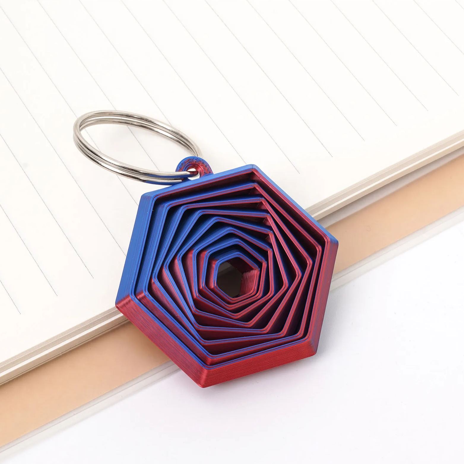 3D Printed Hexagon Fidget Keychain