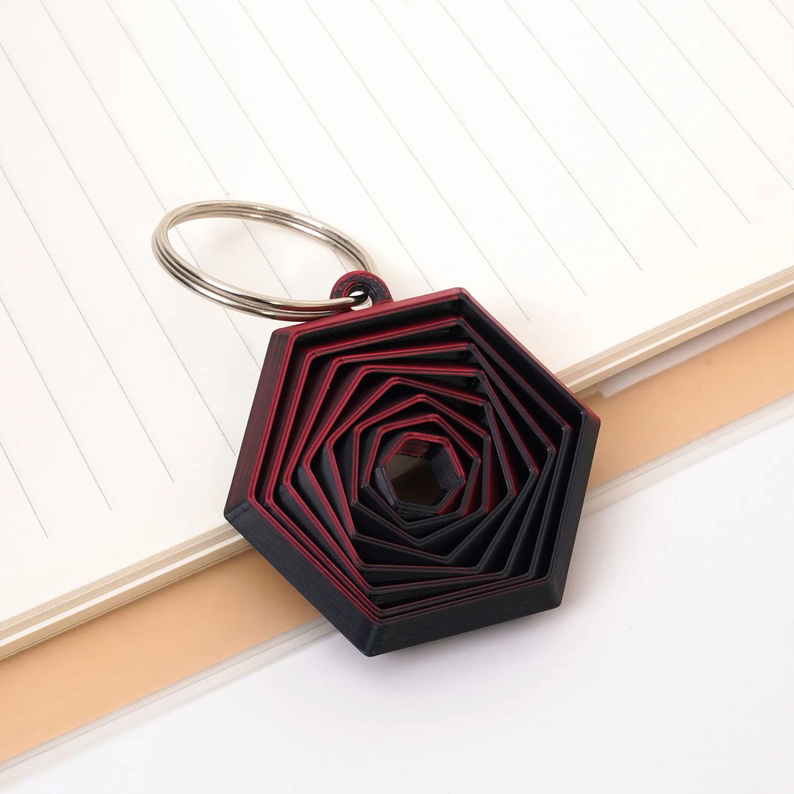 3D Printed Hexagon Fidget Keychain