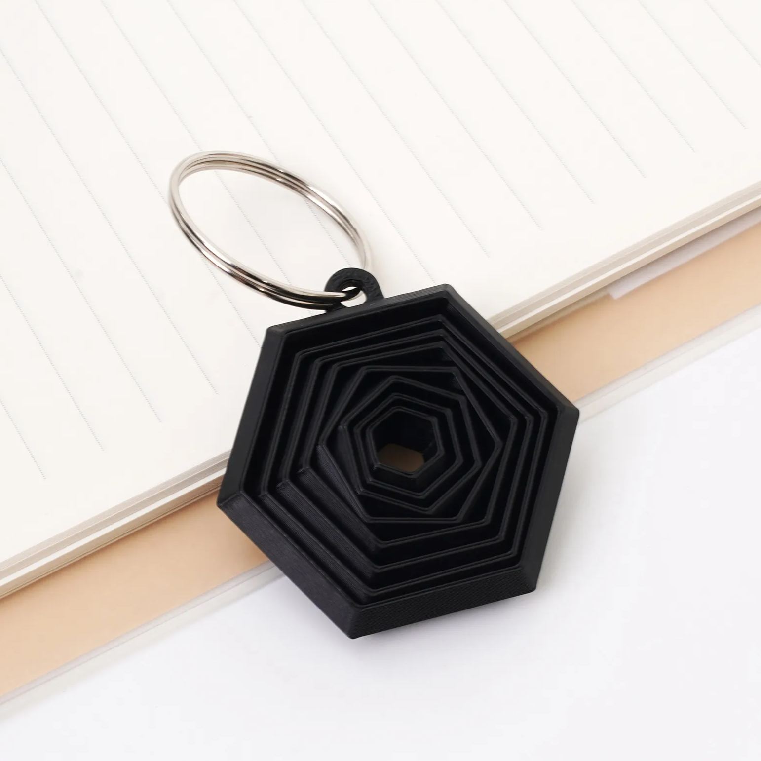 3D Printed Hexagon Fidget Keychain
