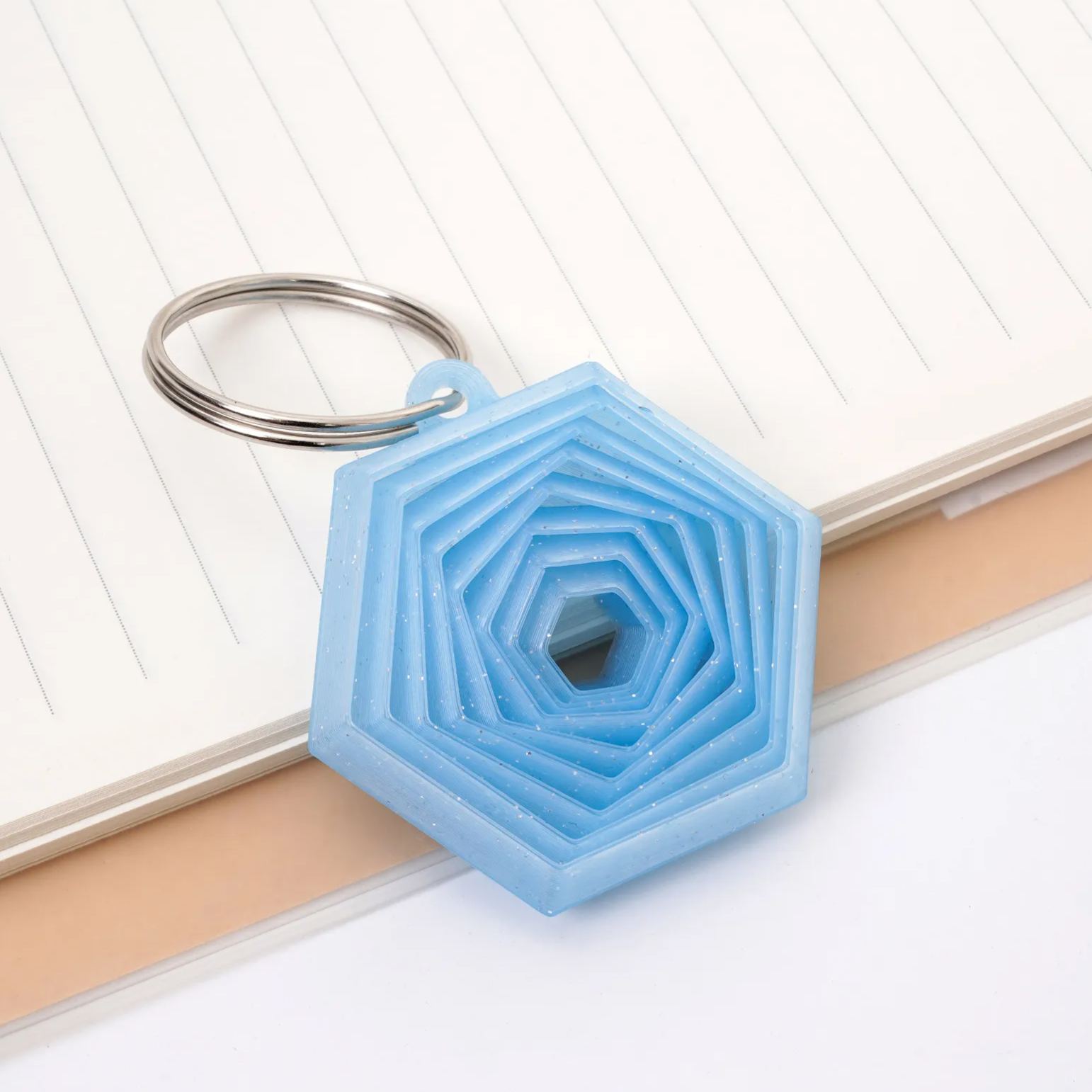 3D Printed Hexagon Fidget Keychain