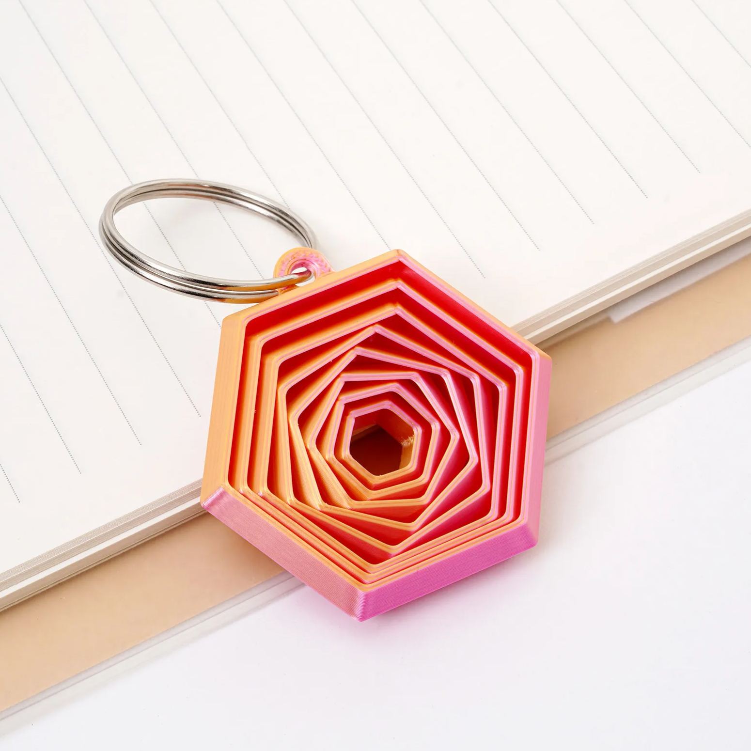 3D Printed Hexagon Fidget Keychain