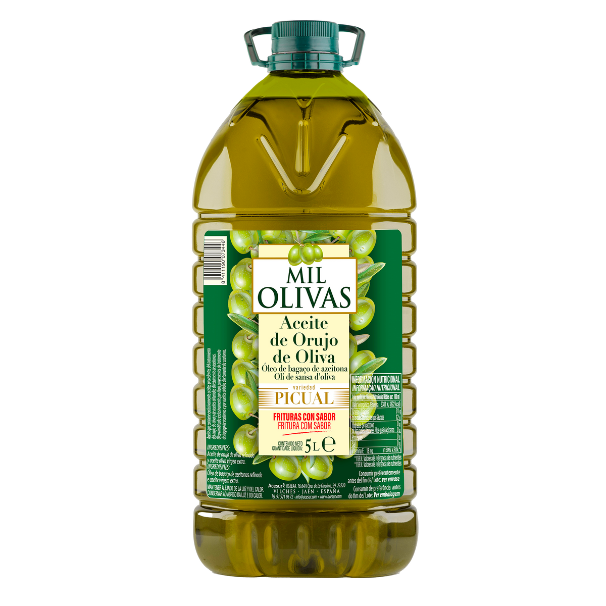 Aceite de orujo de oliva picual Mil Olivas garrafa de 5L
