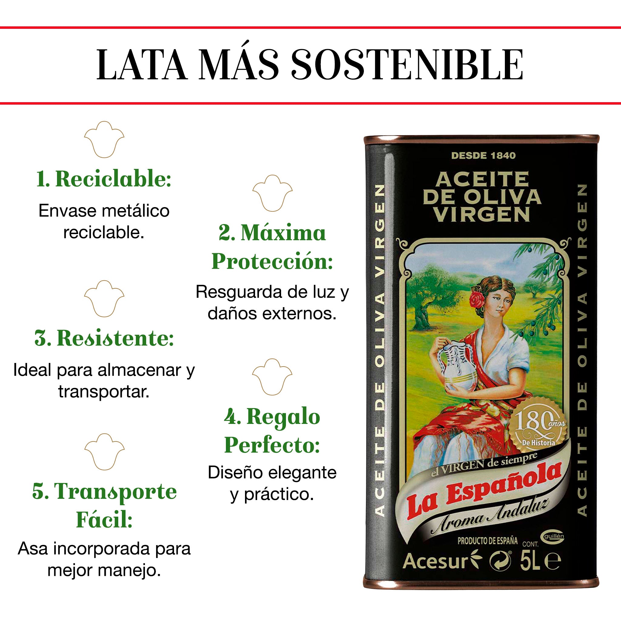 Aceite de Oliva Virgen Aroma Andaluz La Española en Lata 5L