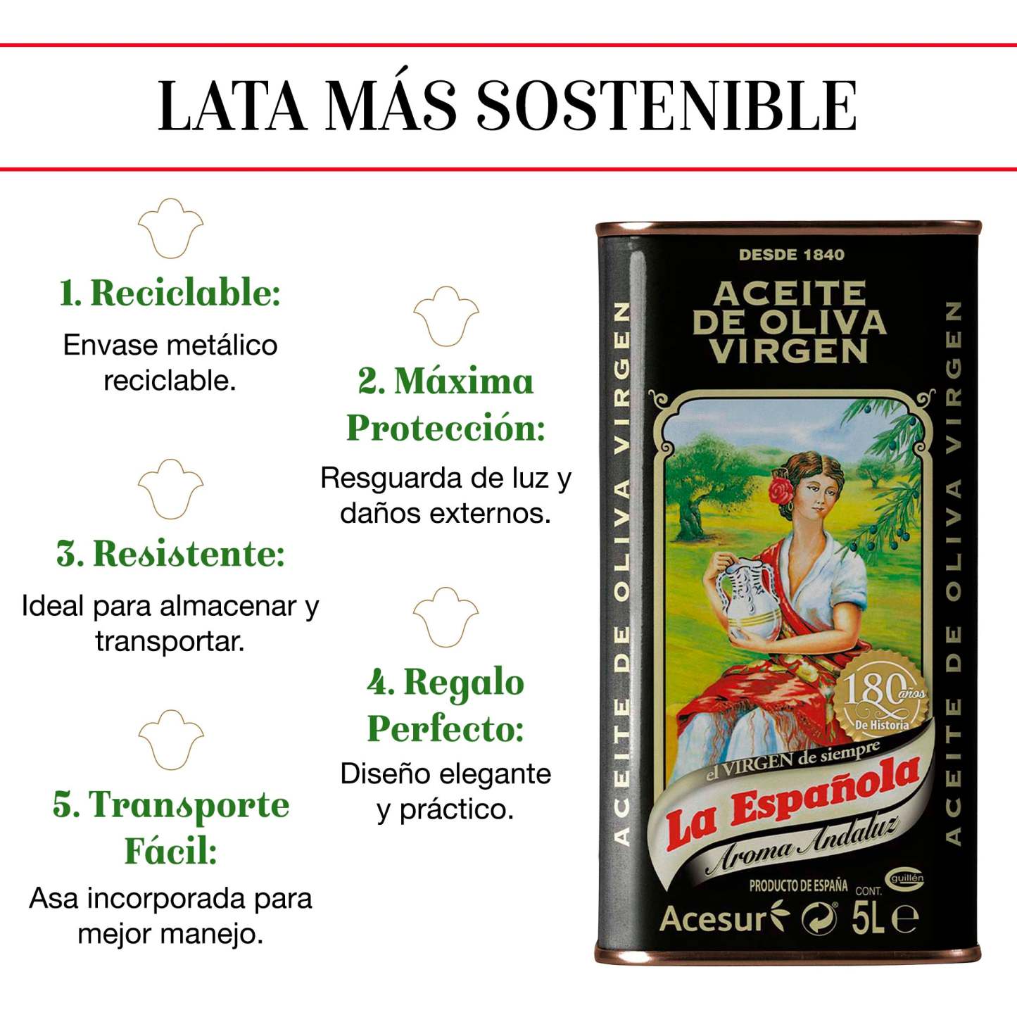 Aceite de Oliva Virgen Aroma Andaluz La Española en Lata 5L