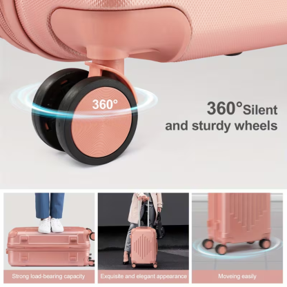 3pcs Luggage with Corner Protectors, 20/ 24/ 28-Inch, Durable Hard Shell, 360 Spinner Wheels, Multifunctional Large Capacity, Lightweight Travel Suitcase