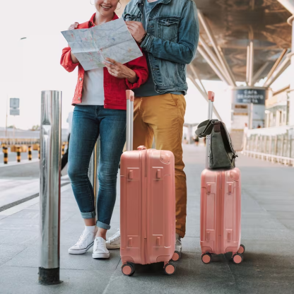 3pcs Luggage with Corner Protectors, 20/ 24/ 28-Inch, Durable Hard Shell, 360 Spinner Wheels, Multifunctional Large Capacity, Lightweight Travel Suitcase