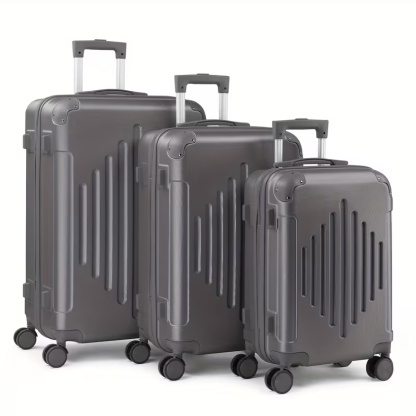 3pcs Luggage with Corner Protectors, 20/ 24/ 28-Inch, Durable Hard Shell, 360 Spinner Wheels, Multifunctional Large Capacity, Lightweight Travel Suitcase