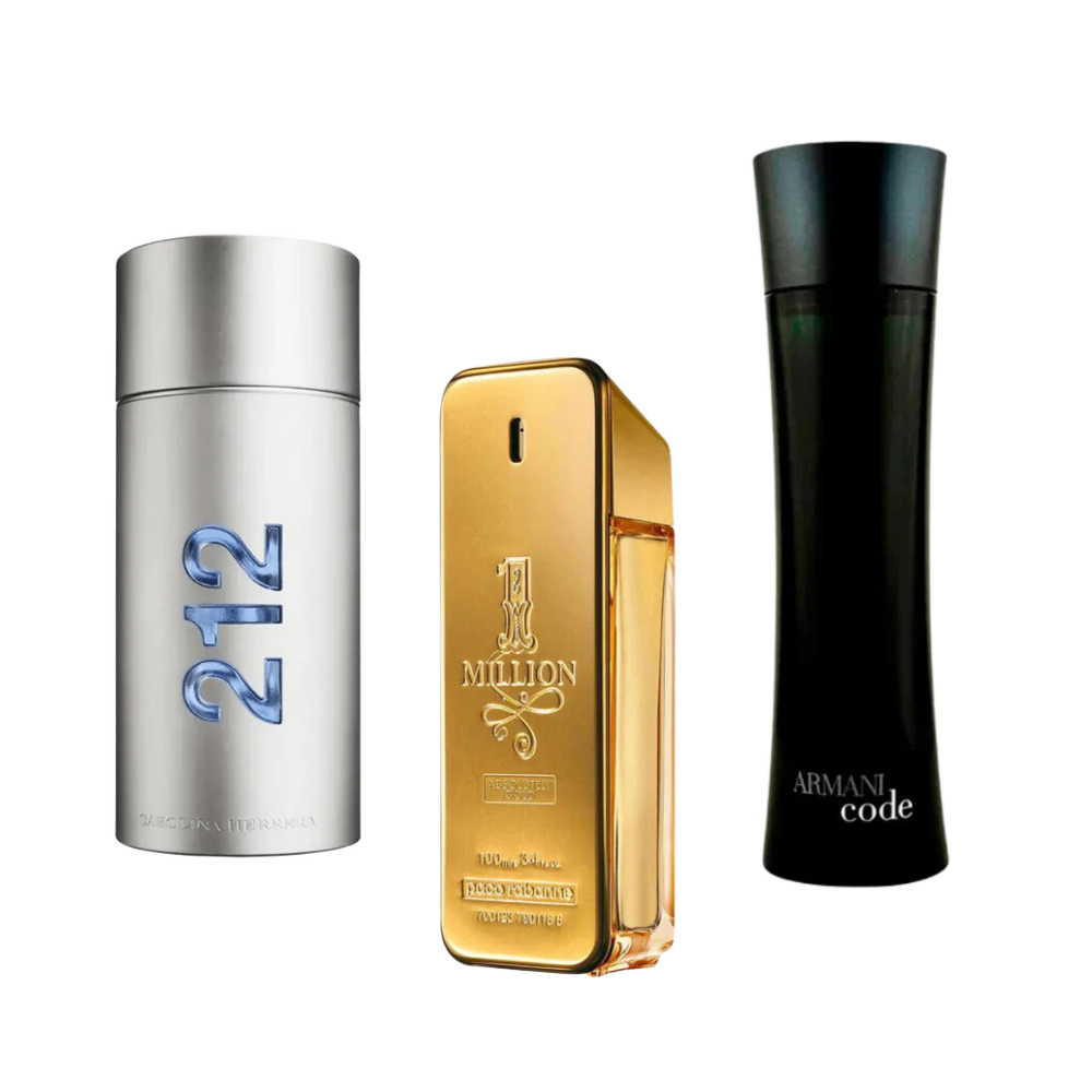 3 Parfums 212 Men NYC, Paco Rabanne One Million, Armani Code Homme (Perfume)