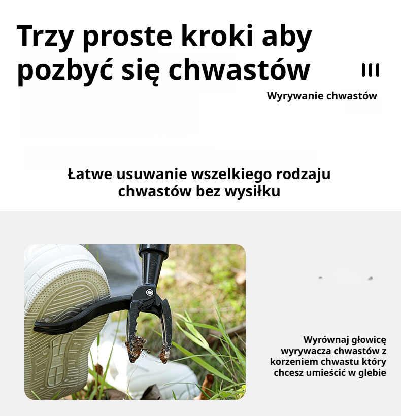 Stojący wyrywacz chwastów w ogrodzie