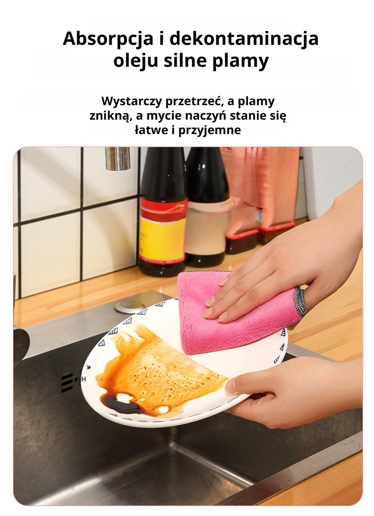 Miękka ścierka z polaru koralowego czyszcząca blat