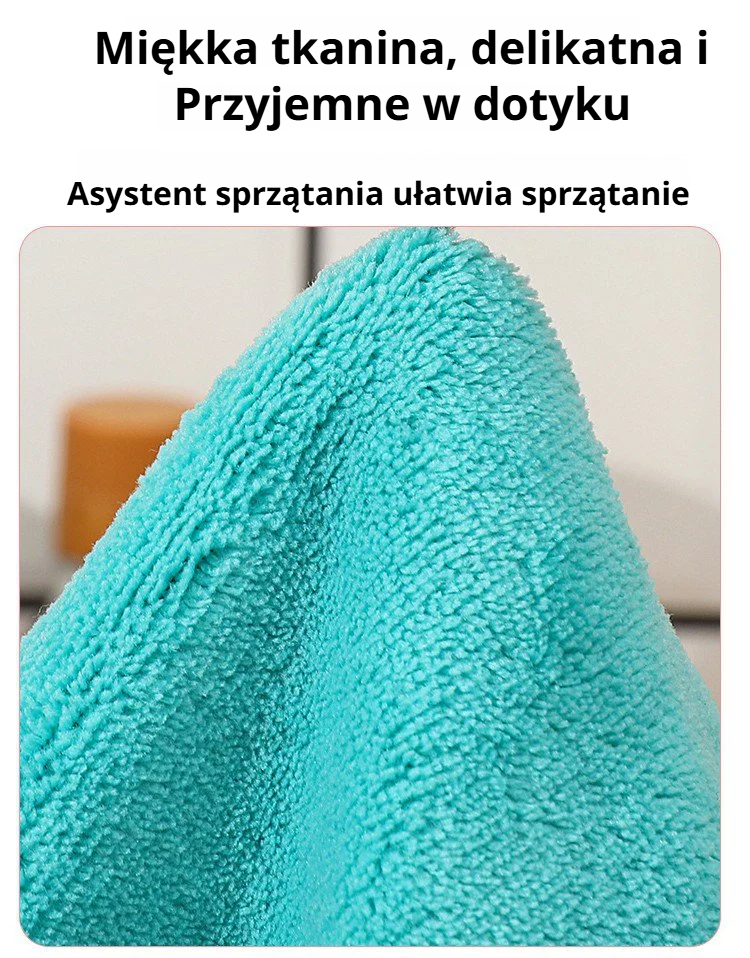 Dwustronna ściereczka z polaru koralowego – zbliżenie tekstury