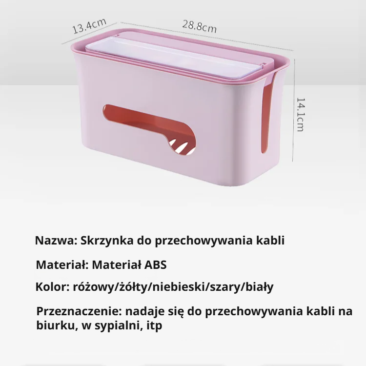 Wielofunkcyjna skrzynka do przechowywania kabli i gniazd, organizer przewodów