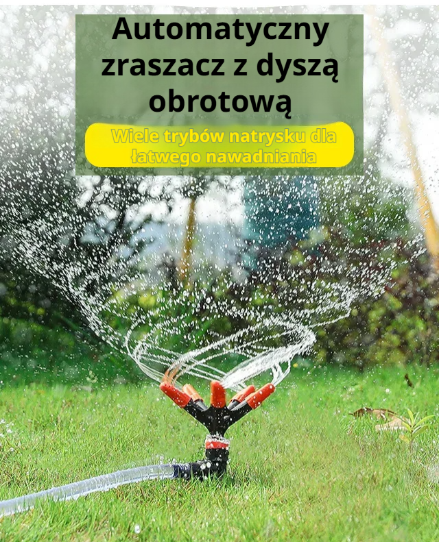 Obrotowa dysza automatycznego zraszacza w ogrodzie