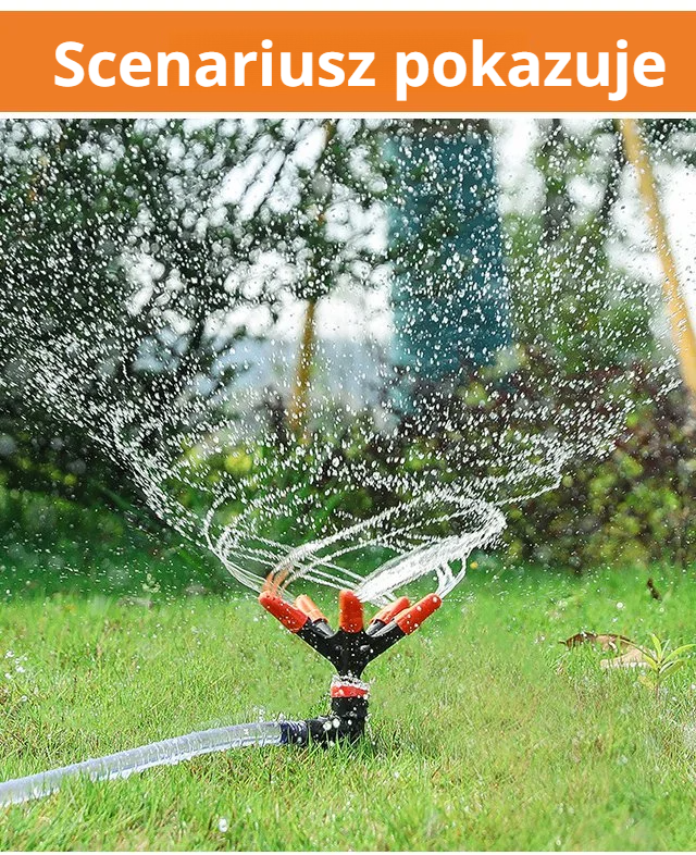 Obrotowa dysza w systemie nawadniania ogrodu