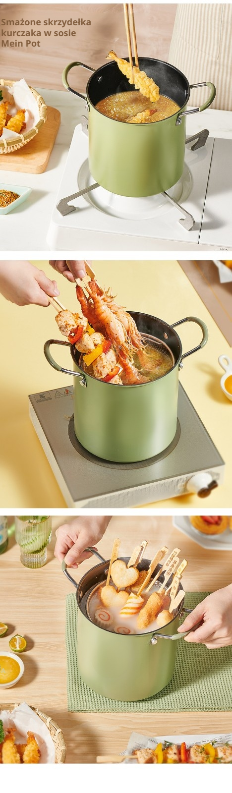 Nowoczesny garnek kuchenny do makaronu i frytek