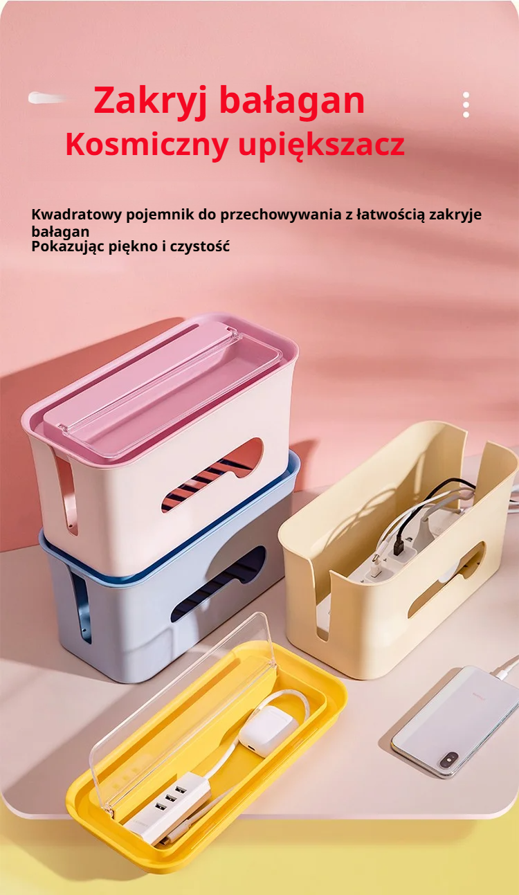 Organizer przewodów z pokrywą chroniącą przed kurzem