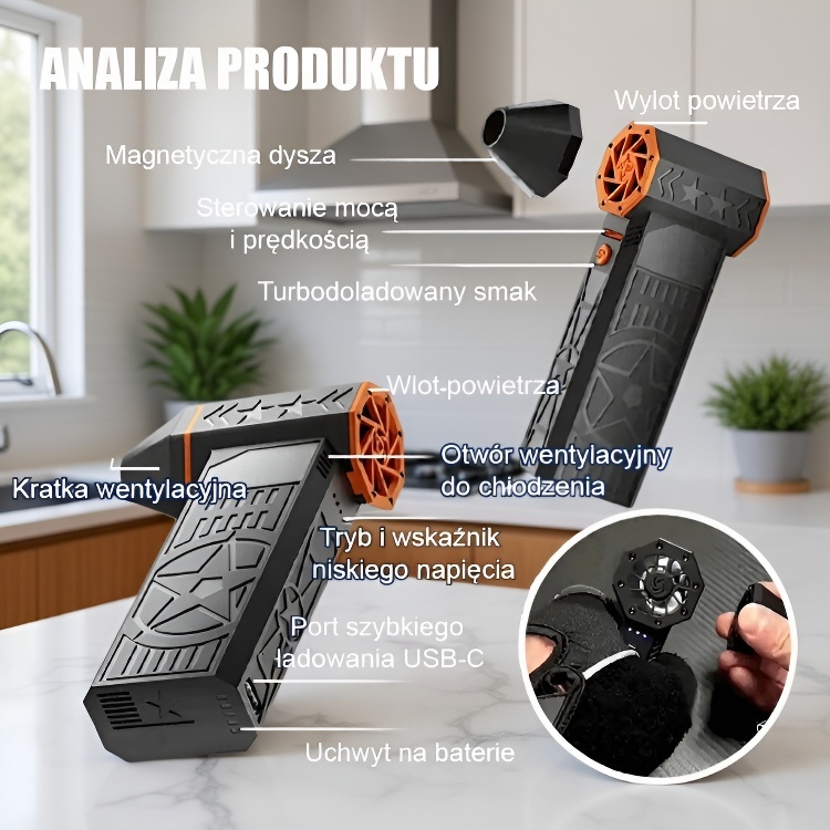 【Wysoka moc 5000 W】 Termiczna dmuchawa do śniegu