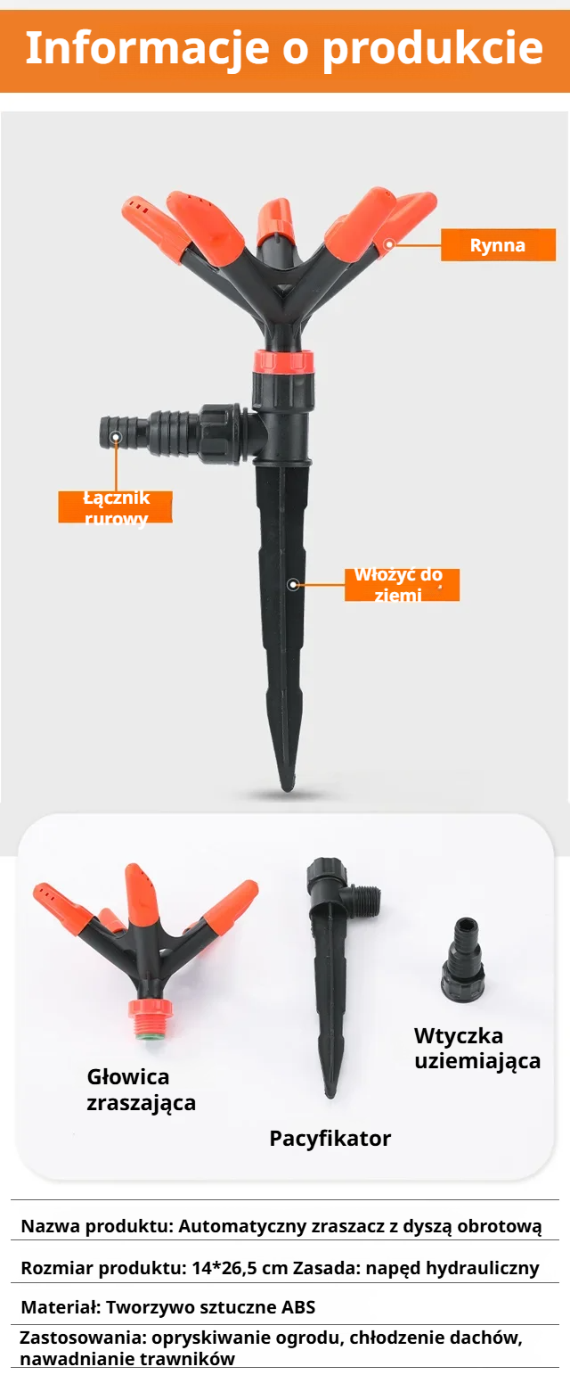 Wytrzymała konstrukcja obrotowej dyszy zraszacza