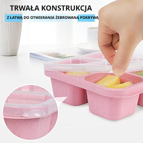 Pudełko na talerze obiadowe z organizerem świeżości wykonane ze słomy pszenicznej