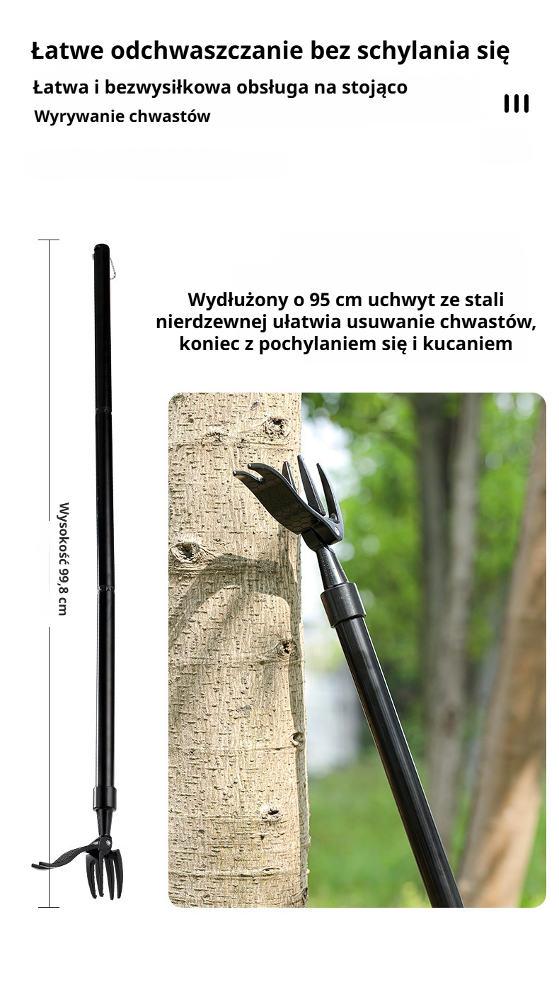 Trójstopniowy mechanizm wyrywacza chwastów