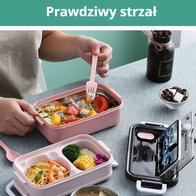 Przenośny dwuwarstwowy pojemnik na lunch