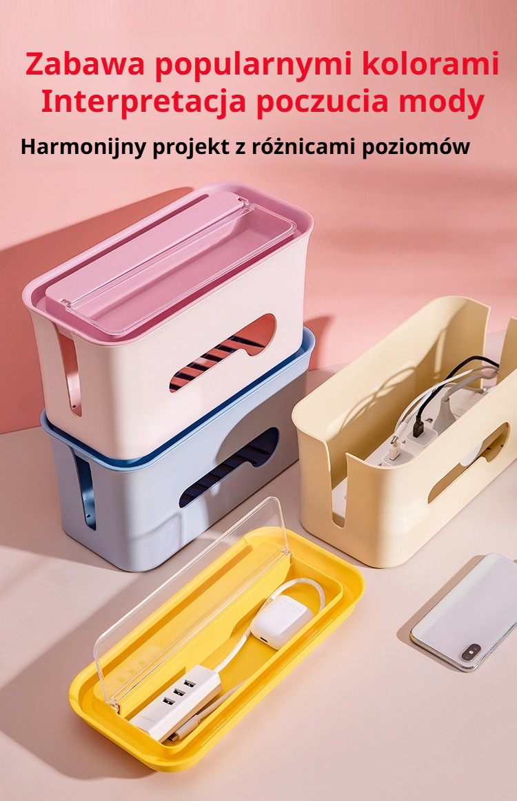 Skrzynka na kable ułatwiająca porządek wokół telewizora