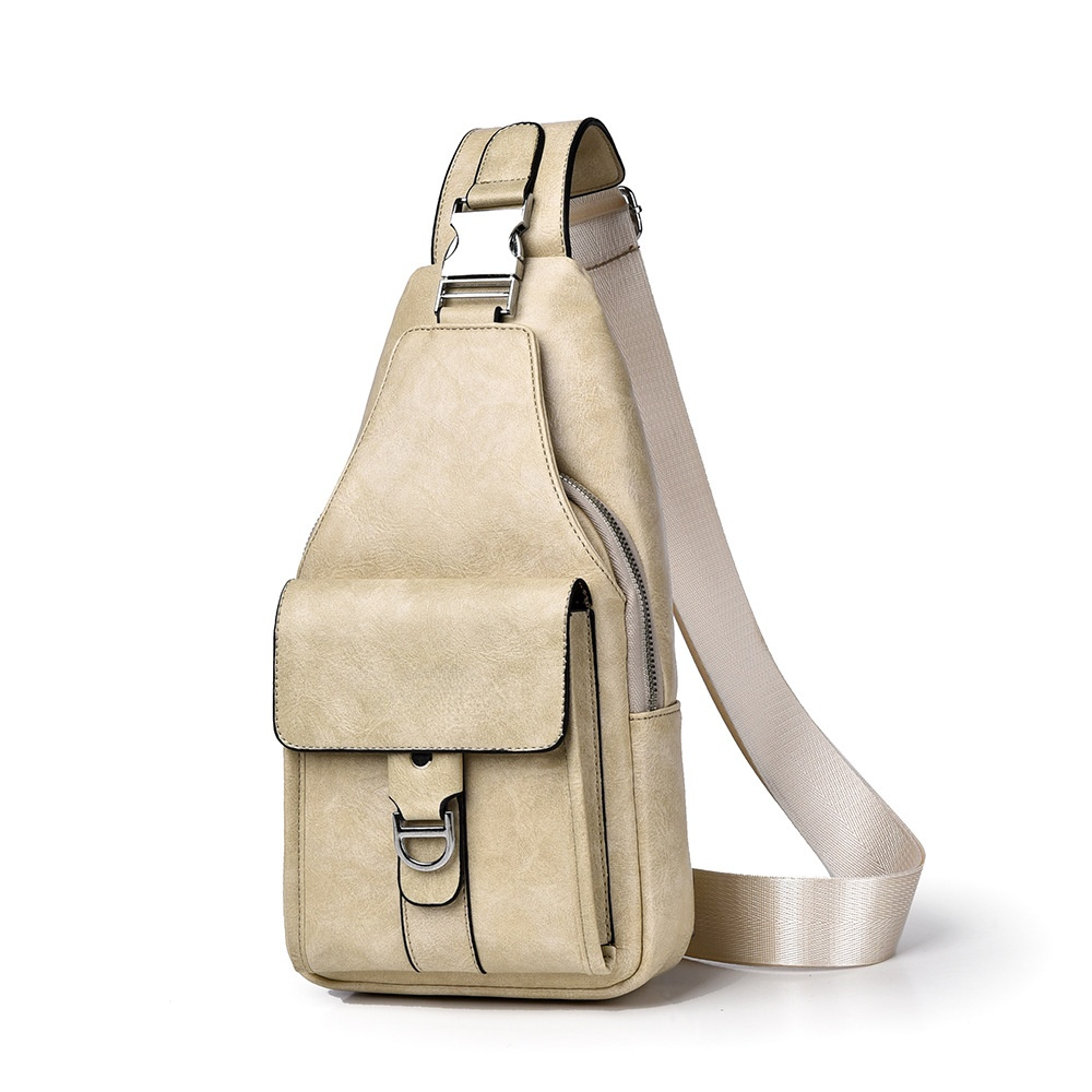 【✨Soft and Durable Italian Cowhide】Premium Leather Water-Resistant Chest Bag, Single Shoulder Crossbody