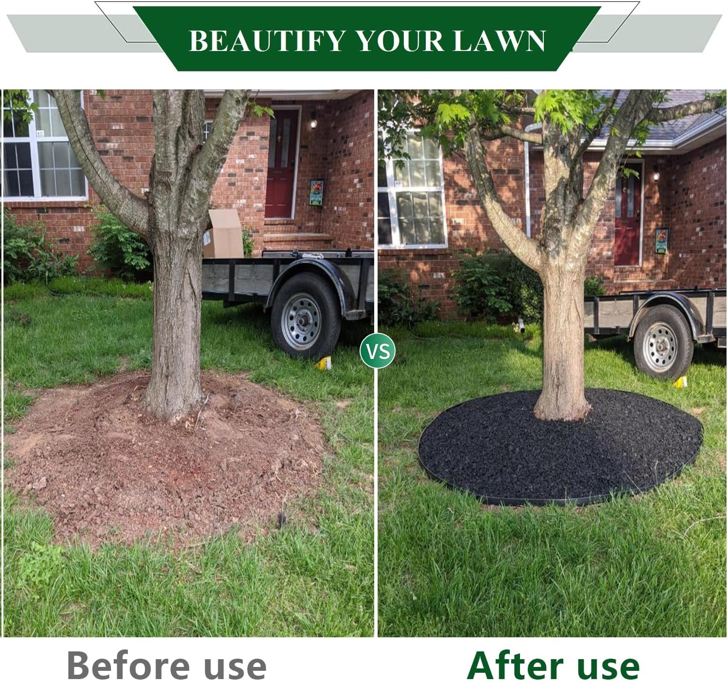 Easy to install garden edge strip for grass and stone separation