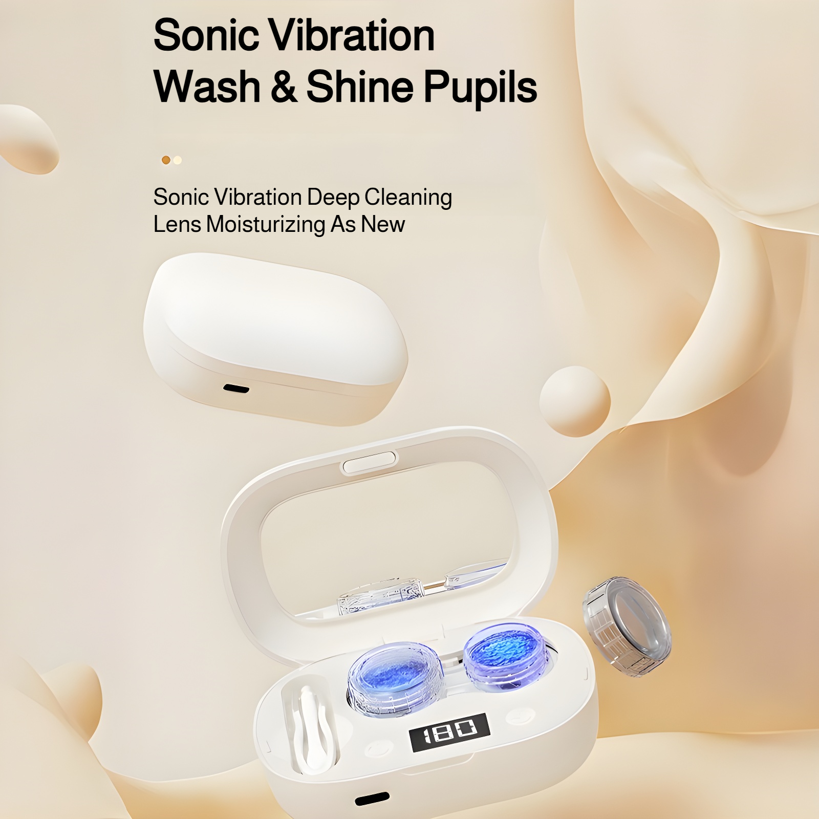 Cleaning box contact lens cleaner rechargeable portable beauty lens box ultrasonic mini high frequen