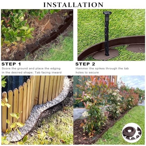 Versatile edge strip for lawn, stone, and tree landscaping