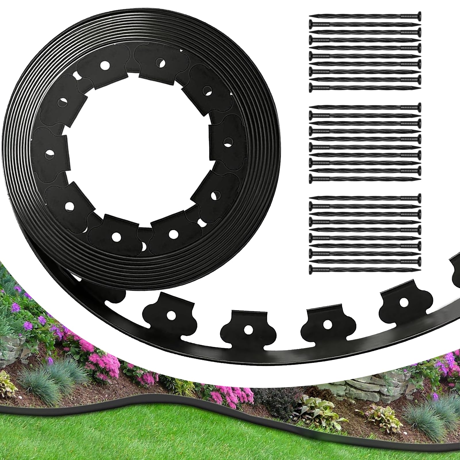 Garden edge strip retaining board grass stone isolation belt multiple sizes lawn tree circle 5m 10m 