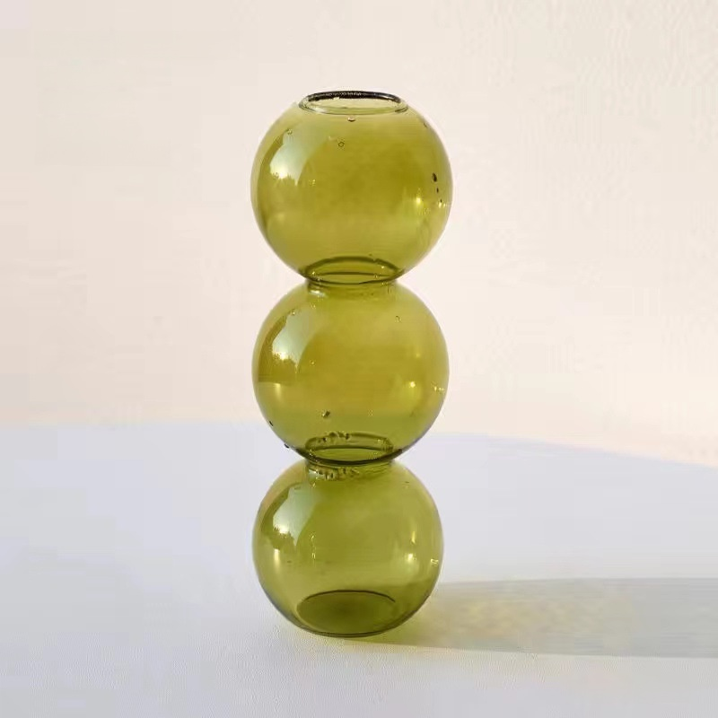 ins style bubble small vase decoration living room flower arrangement transparent glass dried flower