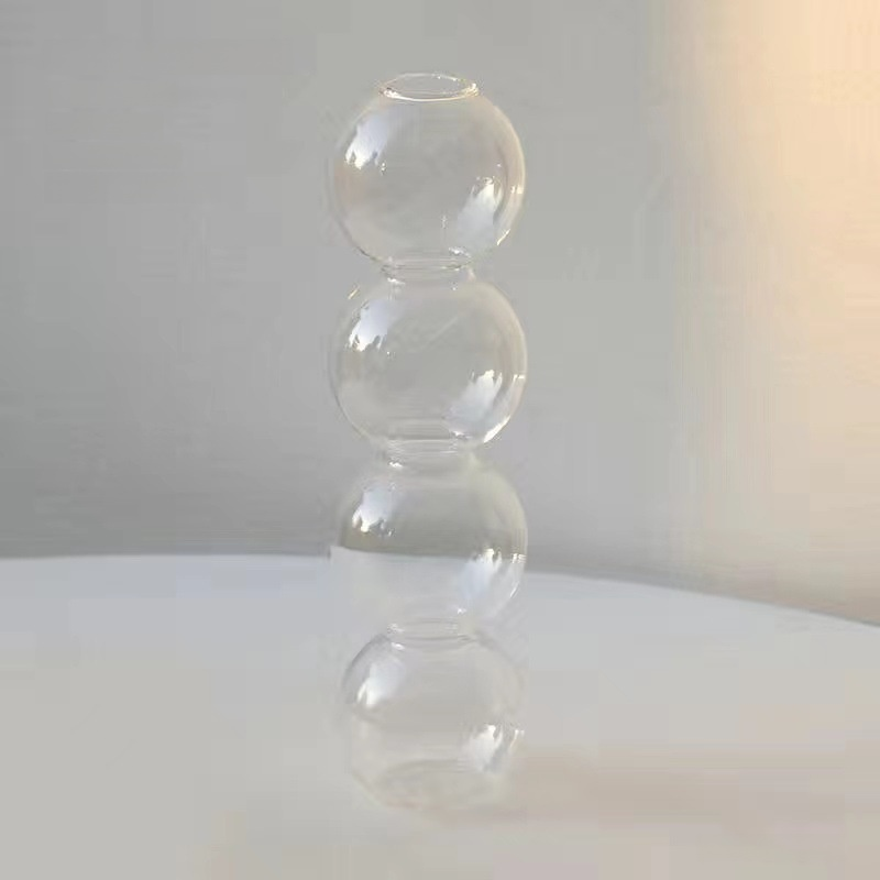 ins style bubble small vase decoration living room flower arrangement transparent glass dried flower