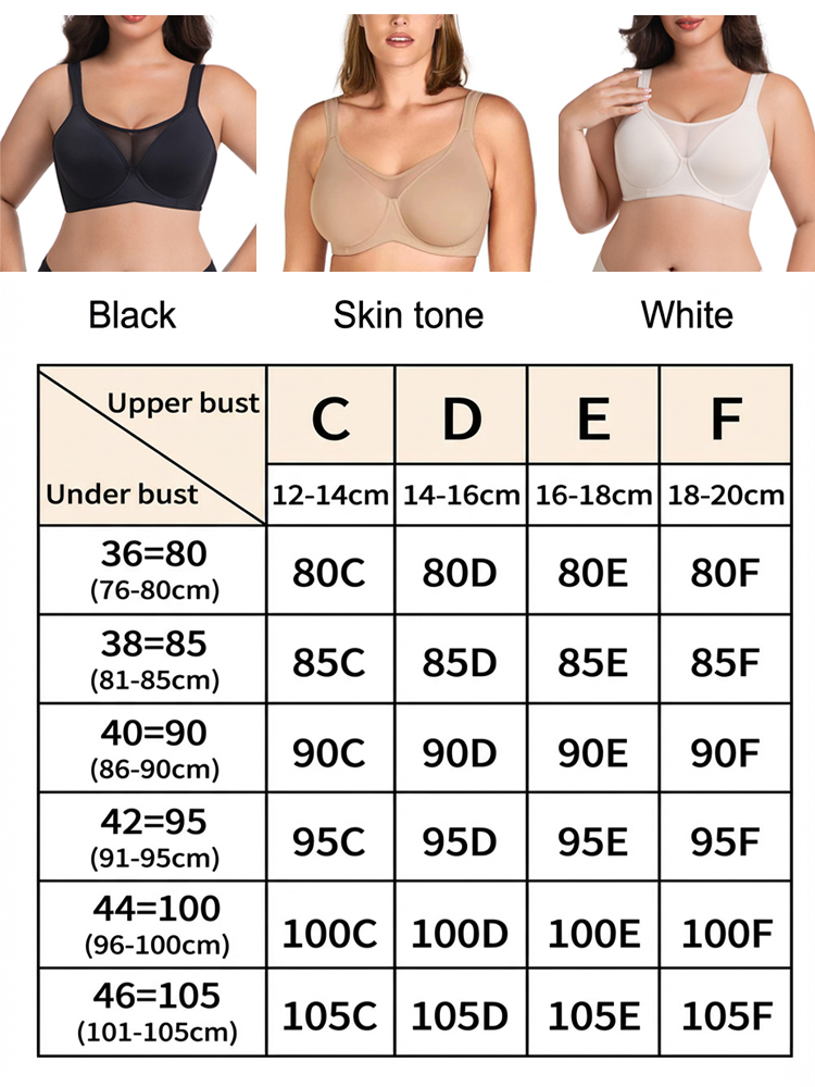 【💑Say goodbye to sagging breasts and effectively reduce underarm fat.】 Comfortable Minimizing Bra for Large Busts – Instantly Enhances Shape