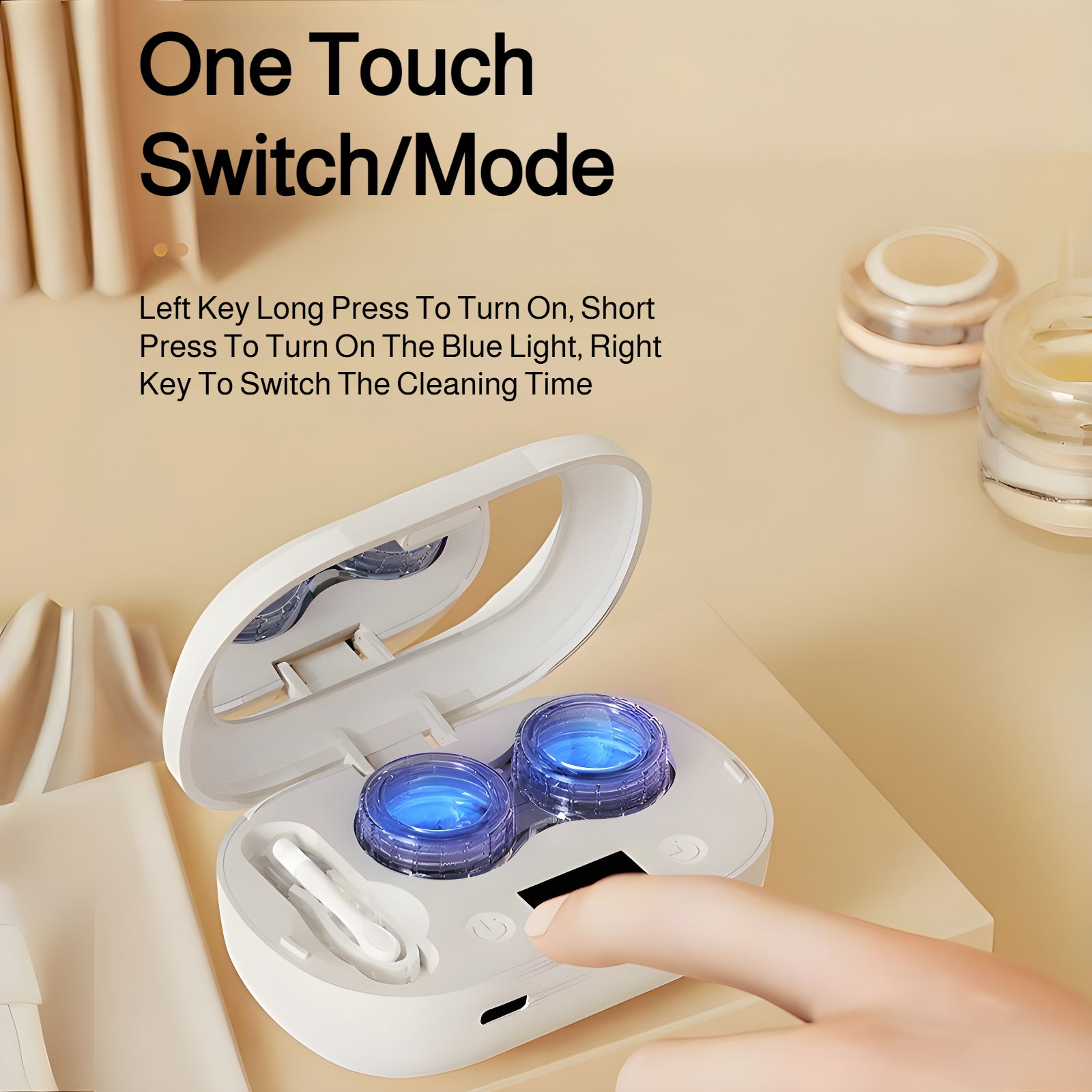 Cleaning box contact lens cleaner rechargeable portable beauty lens box ultrasonic mini high frequen