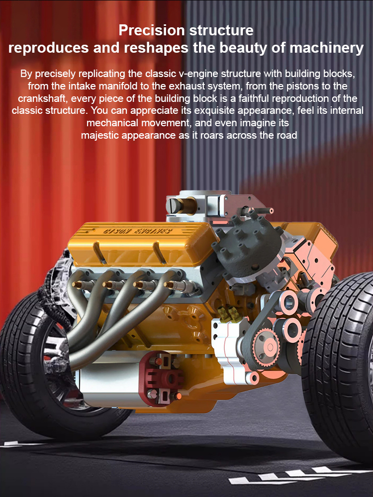 V8 Engine Model – CNC-Machined, Fully Operational