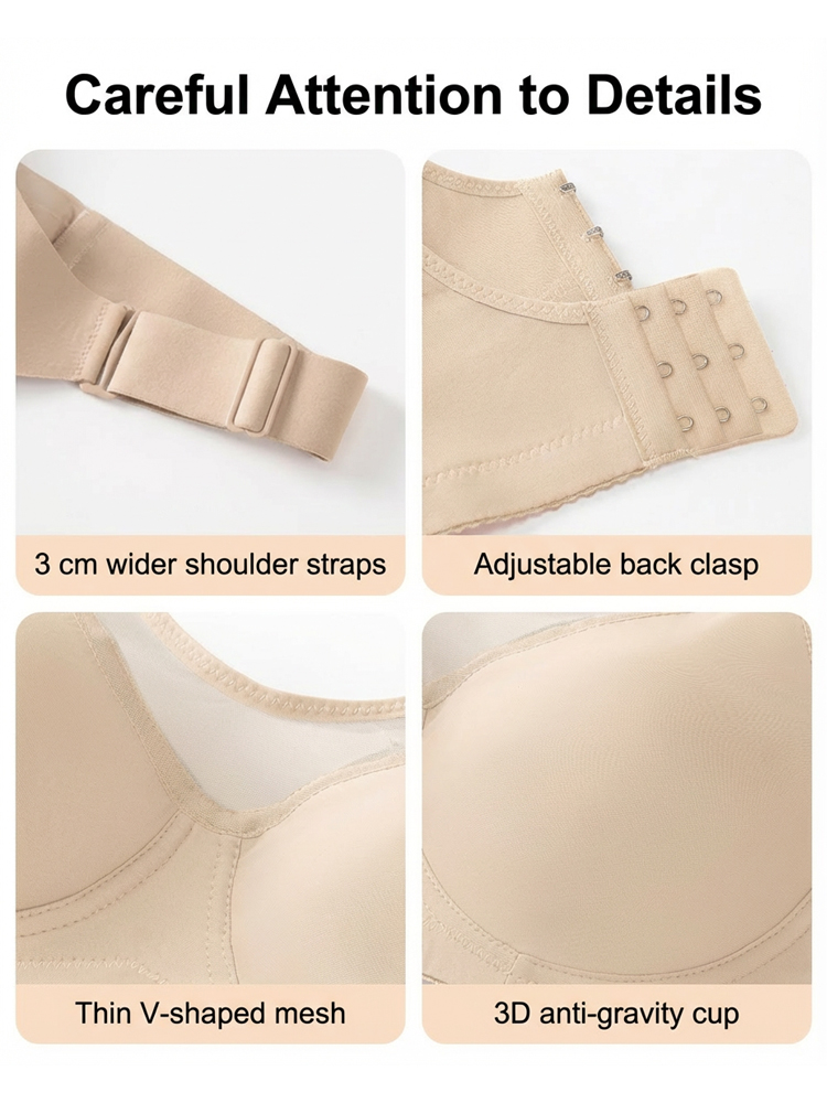 【💑Say goodbye to sagging breasts and effectively reduce underarm fat.】 Comfortable Minimizing Bra for Large Busts – Instantly Enhances Shape
