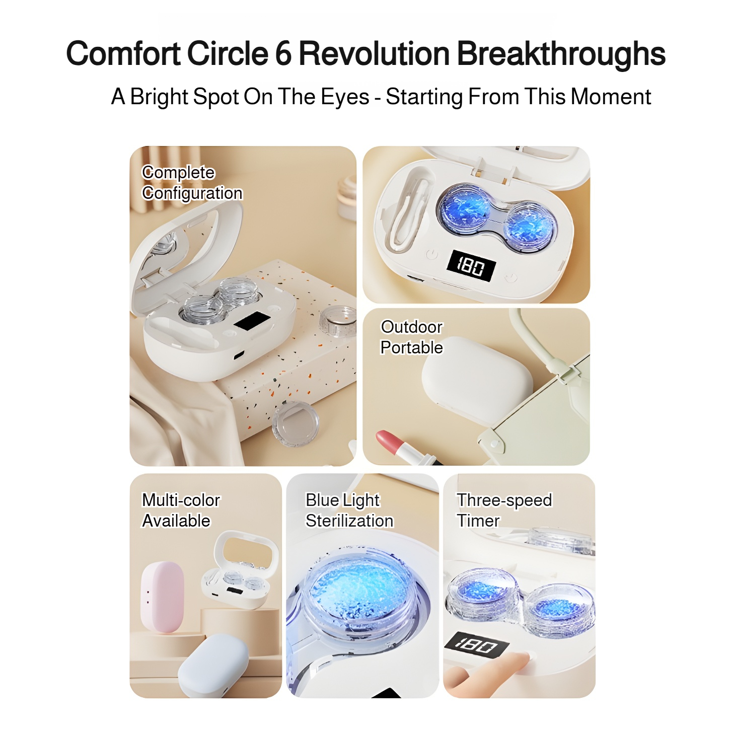 Cleaning box contact lens cleaner rechargeable portable beauty lens box ultrasonic mini high frequen