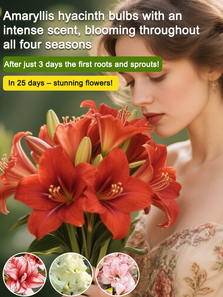 【No skill required, blooms every year】Fragrant Four-Season Blooming Amaryllis Bulbs🌸Easy to Grow | Curb Appeal | Clean Air