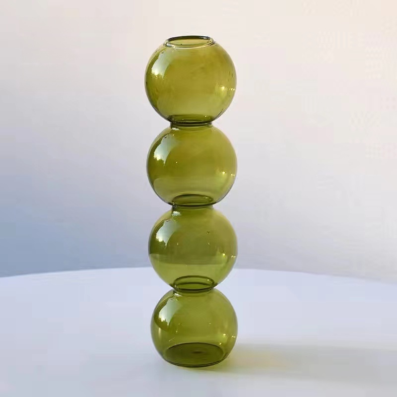 ins style bubble small vase decoration living room flower arrangement transparent glass dried flower