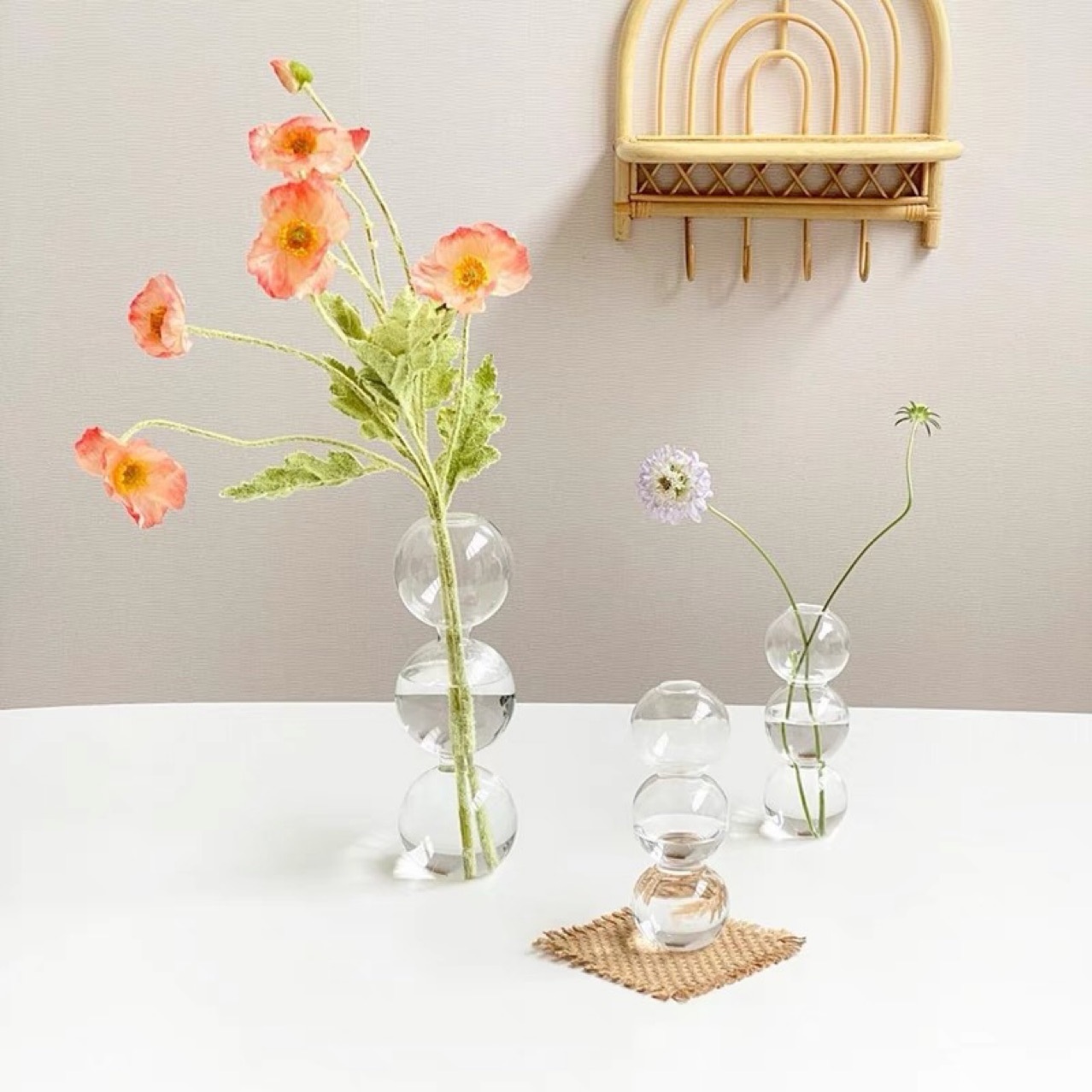 Minimalist transparent bubble vase for living room