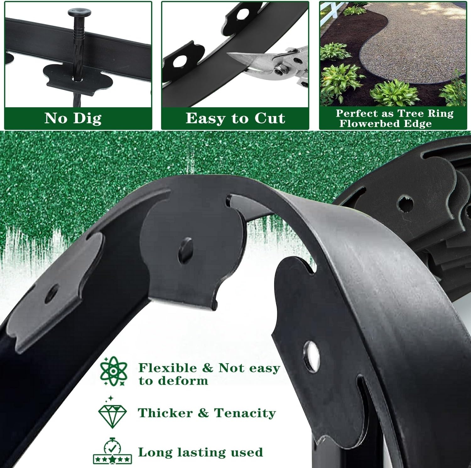 10m lawn edging strip for tree circles and flower beds