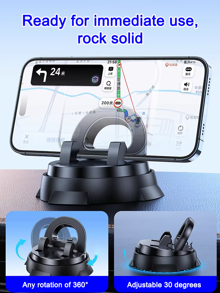 【✨Mounts effortlessly, fits any car.】Intelligent suction cup multifunction console with navigation phone holder