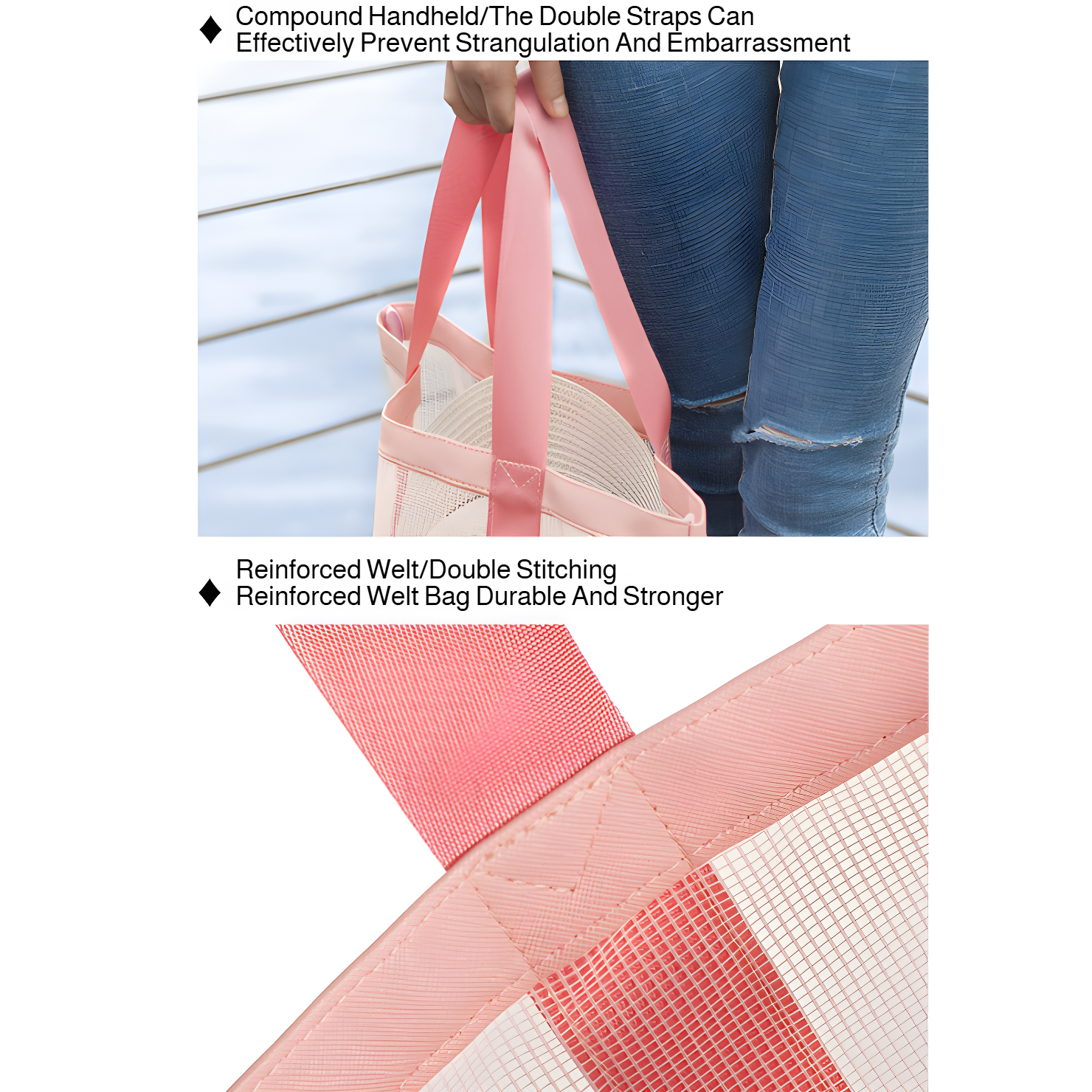 Grid design shoulder bag for easy outdoor storage