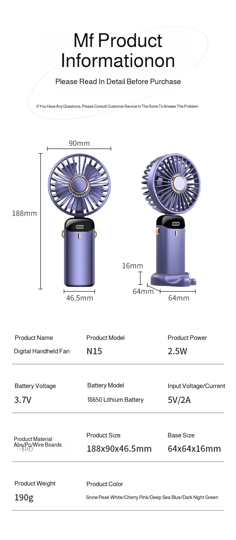 Multispeed wind settings on portable fan