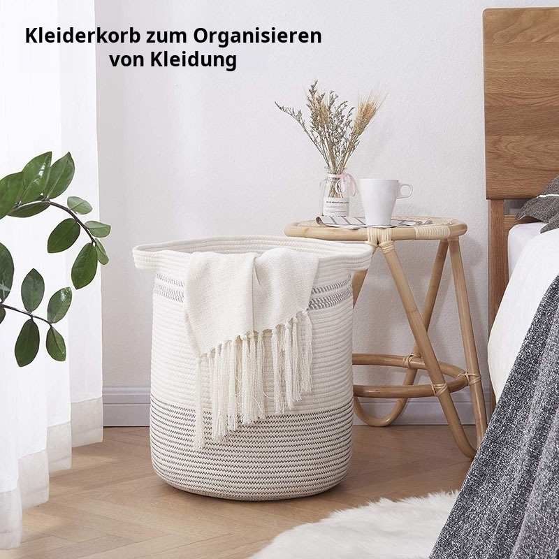 Baumwollseil Wäschekorb Korb Magazin Snacks Lagerung Haushalt Eimer Lagerung Korb Lagerung Korb Webe